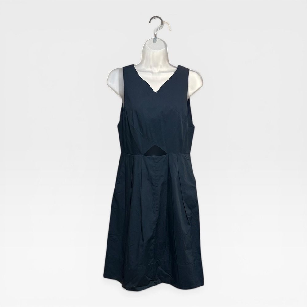 Madewell Orrin Sundress Women Size 8 Navy Blue Excellent Cut-Out Neck Sleeveless